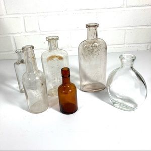 6 old glass bottles